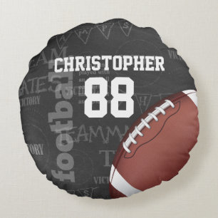 Personlig Chalkboard American Football Rund Kudde