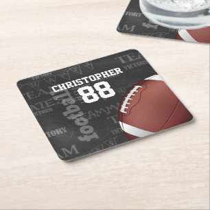 Personlig Chalkboard American Football Underlägg Papper Kvadrat