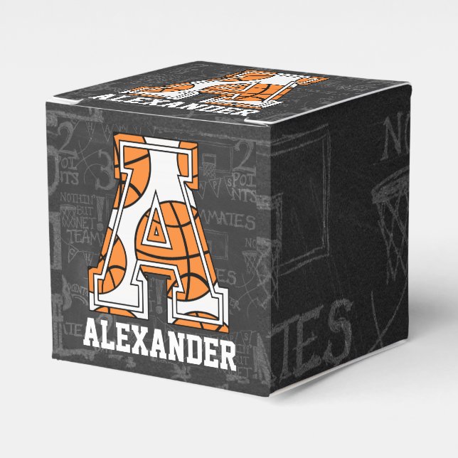 Personlig Chalkboard Basketball Brev A Presentaskar (Framsidan Sidan)