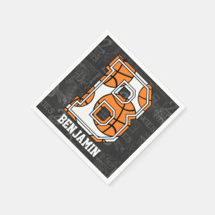 Personlig Chalkboard Basketball Brev B Pappersservett