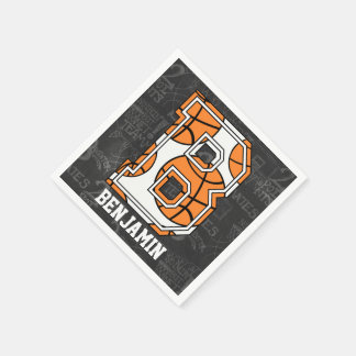 Personlig Chalkboard Basketball Brev B Pappersservett