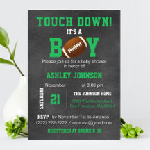 Personlig Chalkboard Football Theme Baby Shower