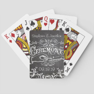 Personlig Chalkboard Vintage bröllop Casinokort