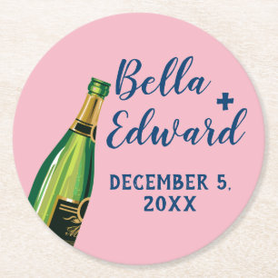 personlig champagne bröllop underlägg Tack