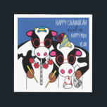 Personlig Chanukah Cocktail Napkins ’Cows’ Pappersservett<br><div class="desc">Personlig Chanukah Cocktails Napkins. "Cows Lycklig Chanukah and a Lycklig Moo Year" Anpassa genom att ersätta text med ditt favoritteckensnitt stil, storlekt, färg och text. Tack för att du stannade och shoppade förbi. Mycket uppskattat! Stil: Standard Cocktail A bra firande handlar lika mycket om presentationen som om livsmedel. upp party...</div>