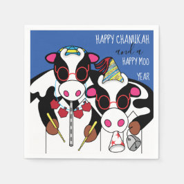 Personlig Chanukah Cocktail Napkins ’Cows’ Pappersservett