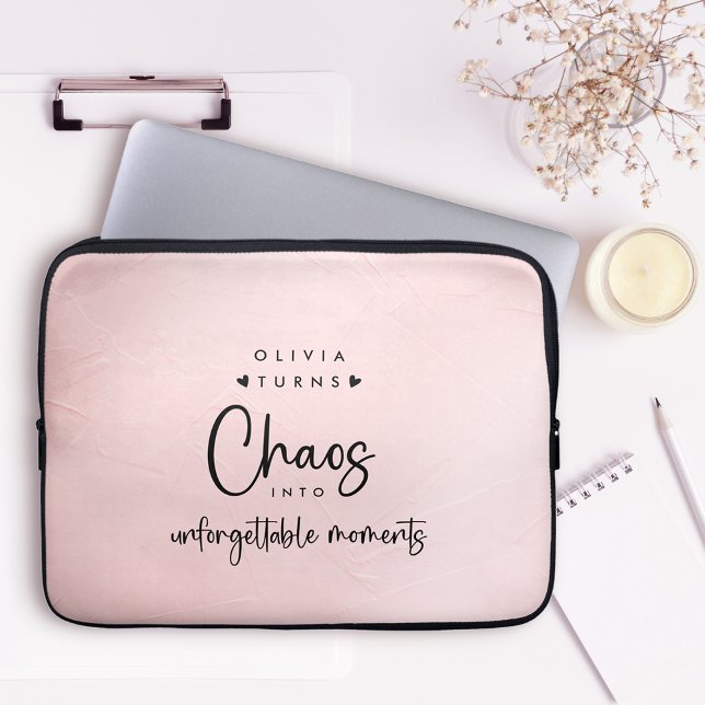 Personlig Chaos Coordinator Rosa Laptop Fodral (Skapare uppladdad)
