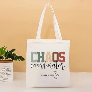 Personlig Chaos Coordinator Tote Bag, Mamma Gift Tygkasse