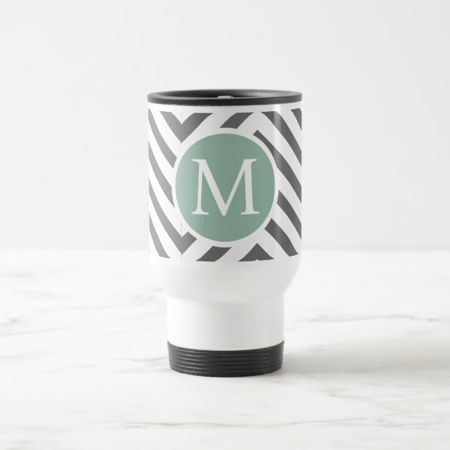 "Personlig Charcol Mint Chevron Resemugg" Resemugg (Center)