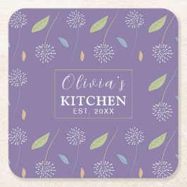 Personlig Charmig Blommig Tapet Underlägg Papper Kvadrat