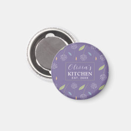 Personlig Charming Blommigt Tapet Magnet