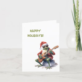 Personlig Charming Funny jul Frog Band Helgkort