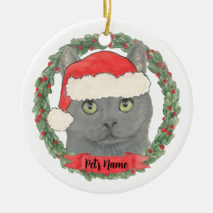 Personlig Chartreux Chartreuse Cat Julgransprydnad Keramik
