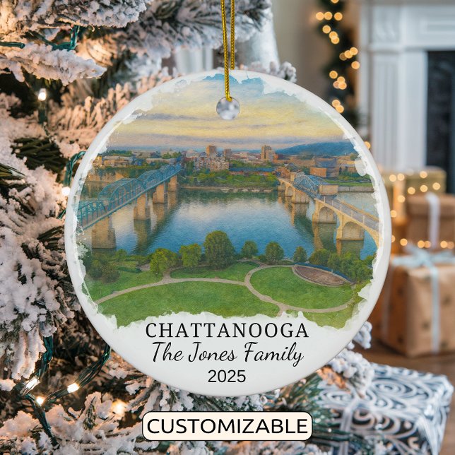 Personlig Chattanooga Ornament, Tennessee Julgransprydnad Keramik (Skapare uppladdad)