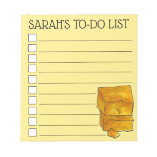 Personlig Cheddar Cheese Livsmedel to Do List Anteckningsblock