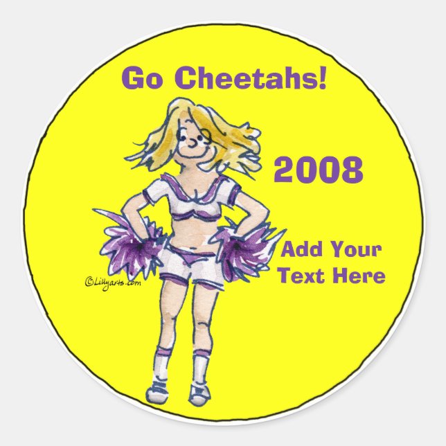 Personlig Cheerlead Sticker 4 Runt Klistermärke (Framsida)