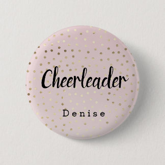 Personlig CheerLeader Rosa Guld Polka dots Knapp
