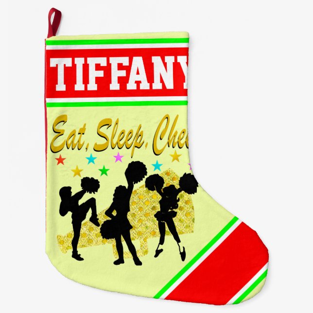 PERSONLIG CHEERLEADING CHRISTMAS STOCKING STOR JULSTRUMPA (Framsidan)