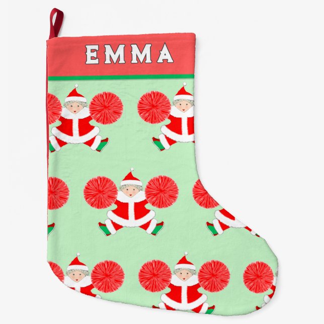 Personlig CheerLedare Stor Julstrumpa (Framsidan)