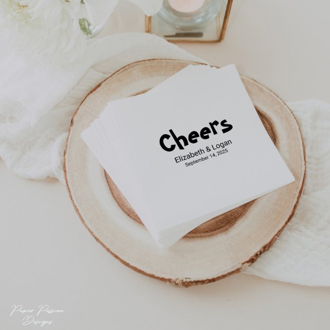 Personlig Cheers Bröllop Cocktail Napkin Pappersservett (Skapare uppladdad)