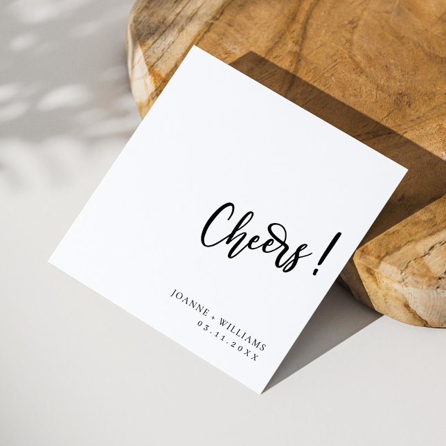 Personlig Cheers Bröllop Napkins Anpassningsbar De Pappersservett (Celebrate in Style: Personalized 'Cheers!' Wedding Napkins)