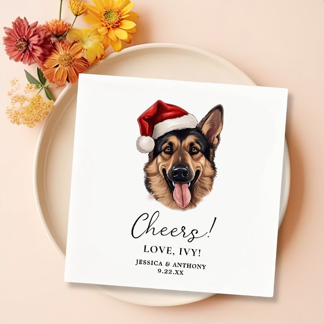 Personlig Cheers för den tyska  Shepherd Hund Pappersservett (Skapare uppladdad)
