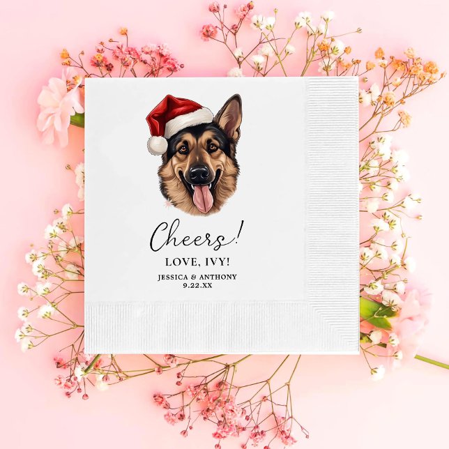 Personlig Cheers för den tyska  Shepherd Hund Pappersservett (Skapare uppladdad)