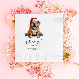 Personlig Cheers för Jul American Bulldog Pappersservett