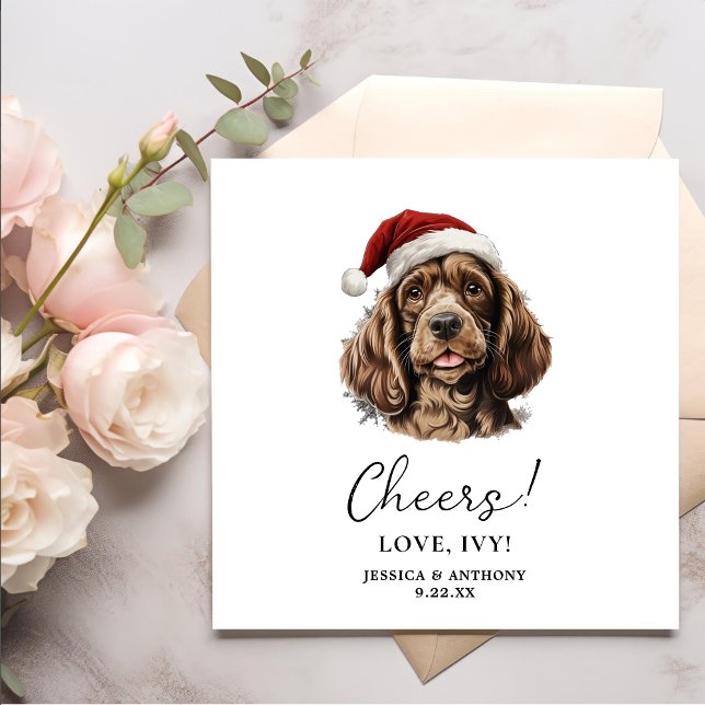 Personlig Cheers för Julspansk Hund Pappersservett (Skapare uppladdad)