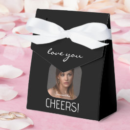 Personlig Cheers Photo Namn Script Black Presentaskar