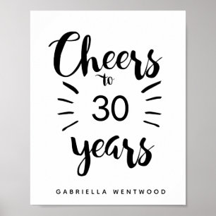 Personlig Cheers till 30 år Poster