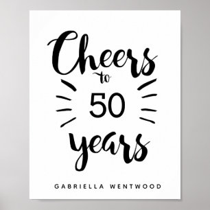 Personlig Cheers till 50 år Poster