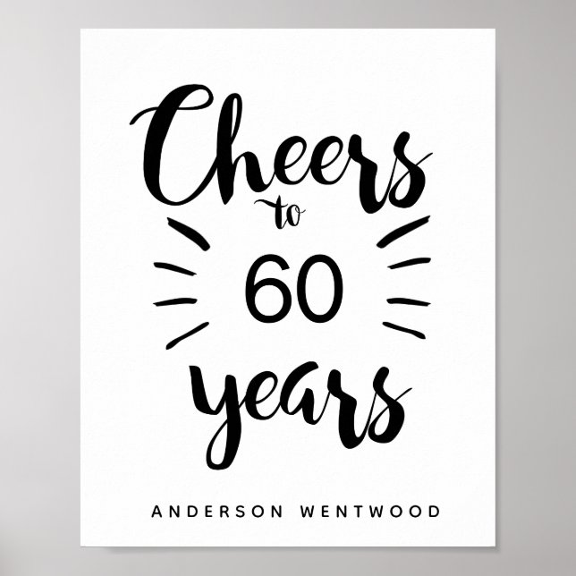 Personlig Cheers till 60 år Poster (Framsidan)