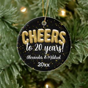 Personlig Cheers till årsdagen Bröllop Julgransprydnad Keramik