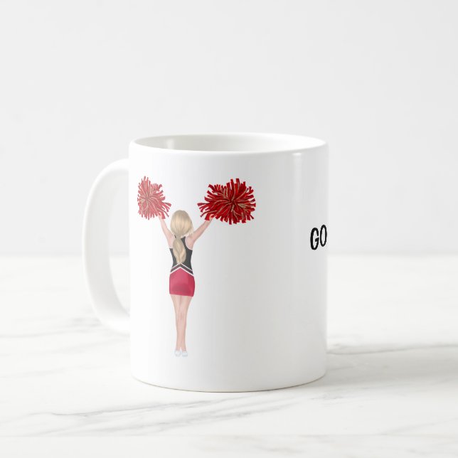 Personlig Cheerwriter (blonde hår) Kaffe Mugg (Framsida vänster)