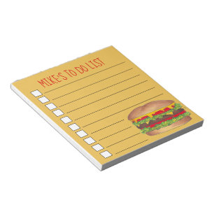 Personlig Cheeseburger Burger to Do List Anteckningsblock