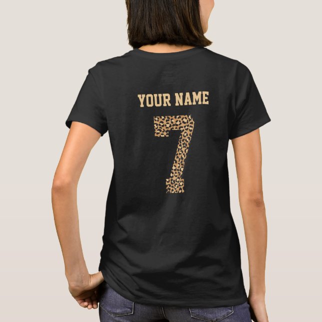 Personlig Cheetah Mönster nummer 7 T-Shirt (Baksida)