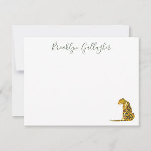 Personlig Cheetah Note Card Anteckningskort