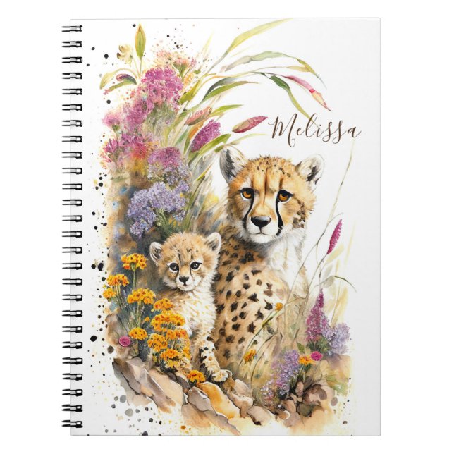 Personlig Cheetah School Office Notebook Gift Anteckningsbok (Framsidan)