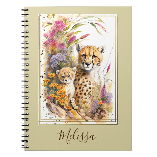 Personlig Cheetah School Office Notebook Gift Anteckningsbok (Framsidan)