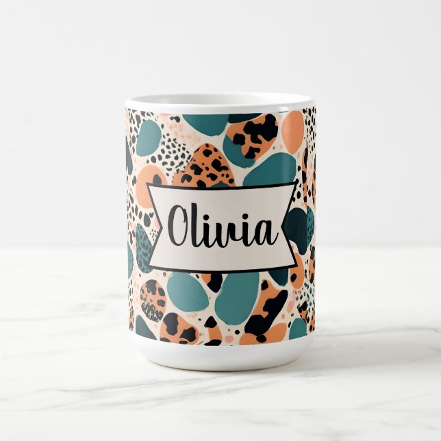 Personlig Cheetah-utskrift Kaffemugg (Center)