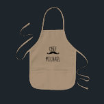 Personlig ’Chef’ Black Mustache. Barnförkläde<br><div class="desc">Med en svart mustasch-illustration är den här roligt anpassningsbarnas lilla "kock"-apron en underbar gåva till din aspirerande konnoissuör.</div>