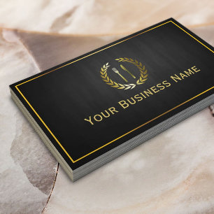 Personlig Chef Catering Restaurant Wood Background Visitkort