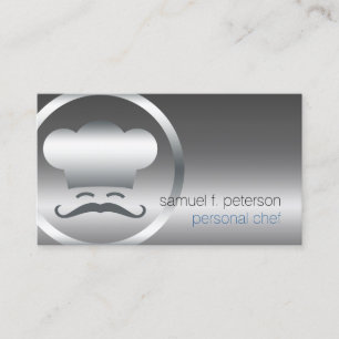 Personlig Chef Chrome Chef Hat Icon Food Services Visitkort
