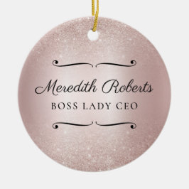 Personlig Chef Dam CEO  Metallic Keepsak Julgransprydnad Keramik