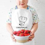 Personlig Chef Hat Barnförkläde<br><div class="desc">Den här personligen är till den lilla kocken som vill hjälpa till i köket eller på grillen. Det illustrerar en klassisk kockhatt med ord "Chef" i skript. Anpassa den med barnets namn nedanför i sans serif-teckensnitt.</div>