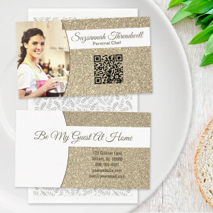 Personlig Chef Subtle Guld Glitter Anpassningsbar Visitkort