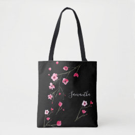 Personlig Cherry Blommar Black Tygkasse