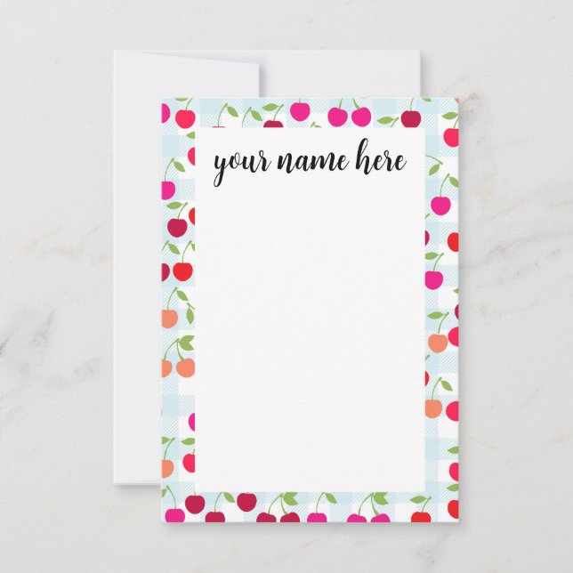Personlig Cherry Notecards Tack Kort (Framsida)