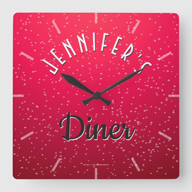 Personlig Cherry Soda Retro Middag Clock Stor Klocka (Framsida)